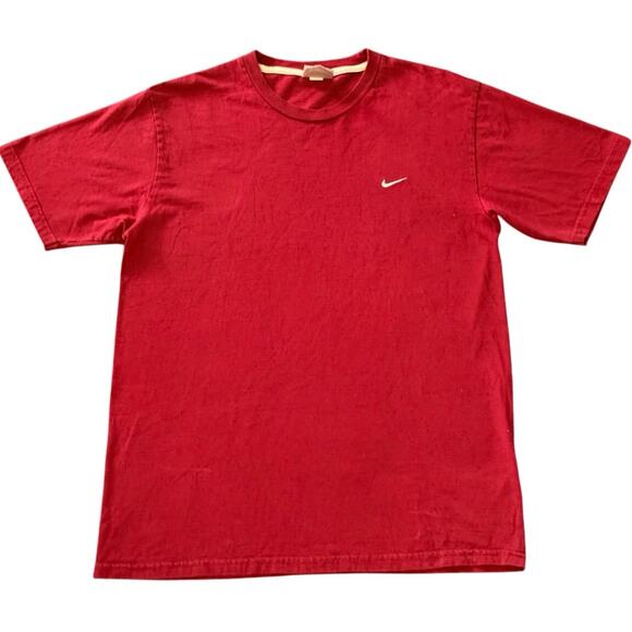 Vintage Y2K Nike Swoosh Red Essential Shirt Adult Large - Picture 1 of 3